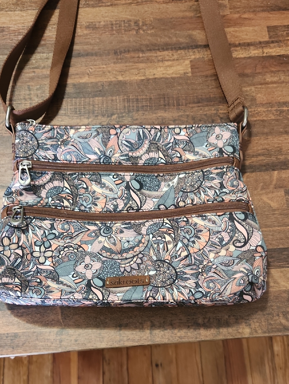 The Sak Crossbody Bag Triple Zip Nylon Everyday Travel Purse